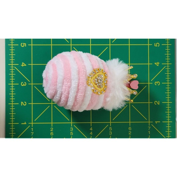 Decorative Velvety Yarn Easter‎ Egg with Crown, Velvety Yarn Ornament Home Décor - Picture 7 of 9